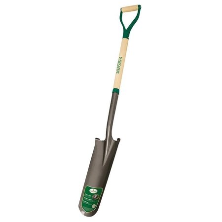 LANDSCAPERS SELECT Drain Spade Shovel, 6 in W Blade, 30 in L Wood Handle W/ D-Grip 34626